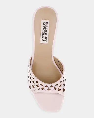 BADGLEY MISCHKA 85mm Omni Laser-Cut Heart Leather Mule Sandals | Thumbnail 4 BADGLEY MISCHKA 85mm Omni Laser-Cut Heart Leather Mule Sandals | Thumbnail 4