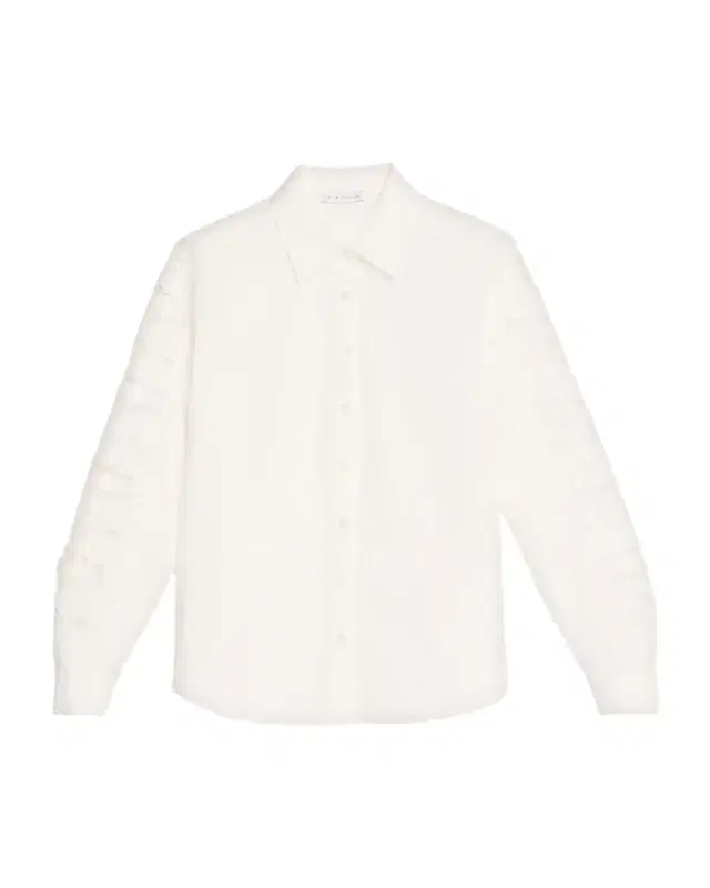 Elie Tahari The Dani Butterfly Lace-Sleeve Cotton Blouse