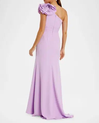 Mac Duggal One-Shoulder Rosette Crepe Gown | Thumbnail 3