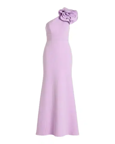 Mac Duggal One-Shoulder Rosette Crepe Gown | Thumbnail 1