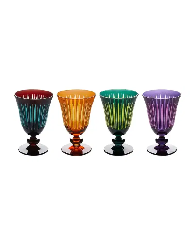L 'Objet Prism 9 oz. Wine Glasses, Set of 4