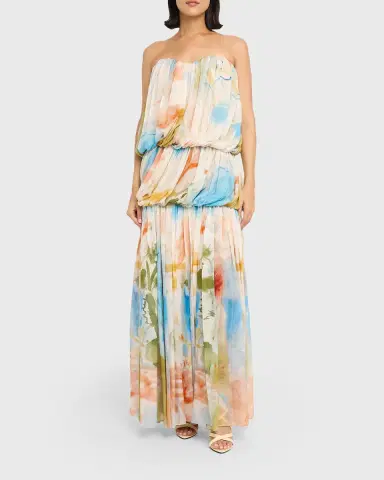Ulla Johnson x Helen Frankenthaler Reverie Strapless Silk Gown | Thumbnail 2