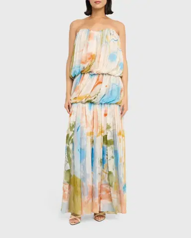 Ulla Johnson x Helen Frankenthaler Reverie Strapless Silk Gown | Thumbnail 4