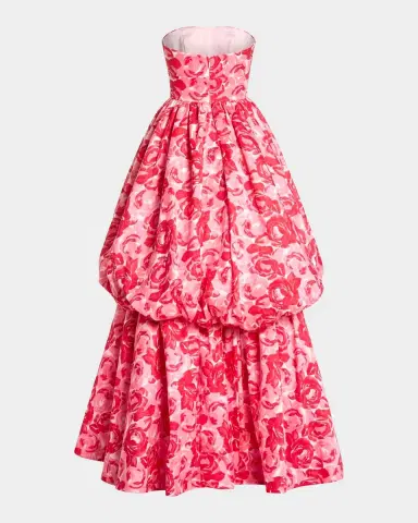 Mac Duggal Floral Brocade Bubble Hem Strapless Gown | Thumbnail 5
