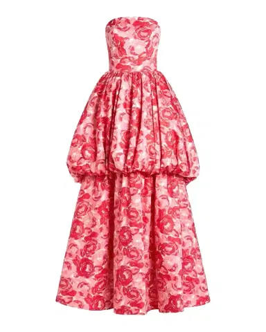 Mac Duggal Floral Brocade Bubble Hem Strapless Gown | Thumbnail 1