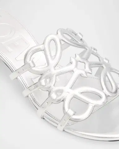 Loewe x Paula's Ibiza 45mm Petal Anagram Metallic Leather Mule Sandals | Thumbnail 3 Loewe x Paula's Ibiza 45mm Petal Anagram Metallic Leather Mule Sandals | Thumbnail 3