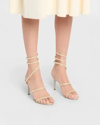 René Caovilla Cleo Pearly Crystal Snake-Wrap Sandals | Thumbnail 2 René Caovilla Cleo Pearly Crystal Snake-Wrap Sandals | Thumbnail 2