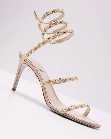 René Caovilla Cleo Pearly Crystal Snake-Wrap Sandals | Thumbnail 5 René Caovilla Cleo Pearly Crystal Snake-Wrap Sandals | Thumbnail 5