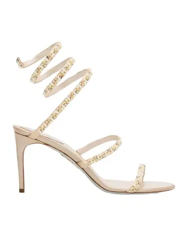 René Caovilla Cleo Pearly Crystal Snake-Wrap Sandals | Thumbnail 1 René Caovilla Cleo Pearly Crystal Snake-Wrap Sandals | Thumbnail 1