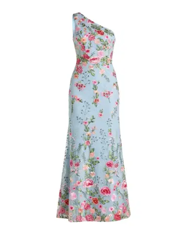Mac Duggal One-Shoulder Floral Embroidered Gown | Thumbnail 1 Mac Duggal One-Shoulder Floral Embroidered Gown | Thumbnail 1