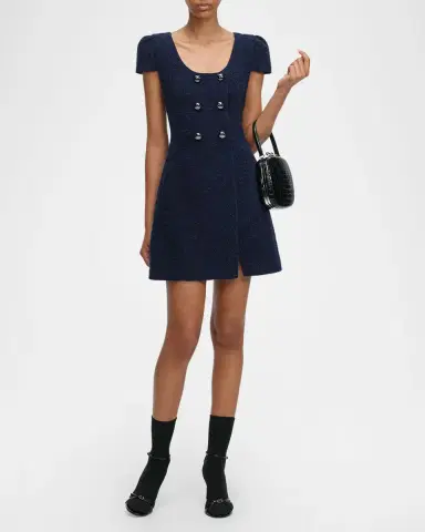 Self-Portrait Textured Boucle Mini Dress | Thumbnail 2