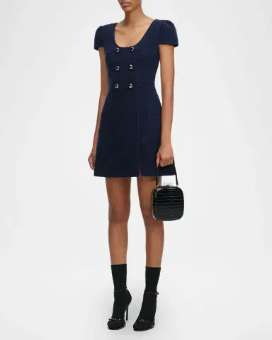 Self-Portrait Textured Boucle Mini Dress | Thumbnail 4