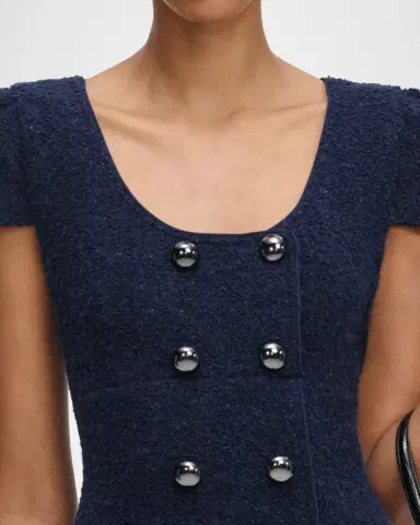 Self-Portrait Textured Boucle Mini Dress | Thumbnail 5