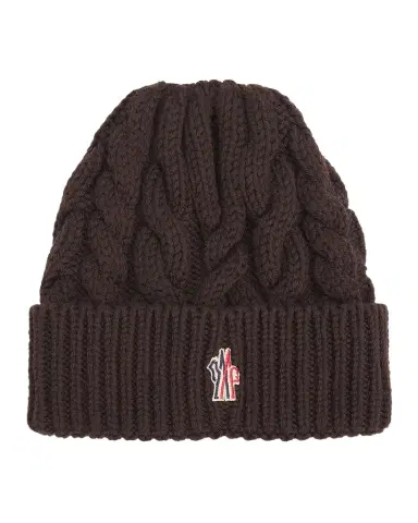 Moncler Grenoble Cable-Knit Wool Logo Beanie | Thumbnail 1