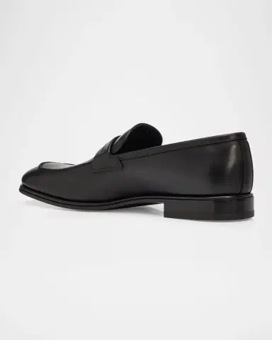 Ferragamo Men's Turner Side-Gancini Leather Loafers | Thumbnail 4