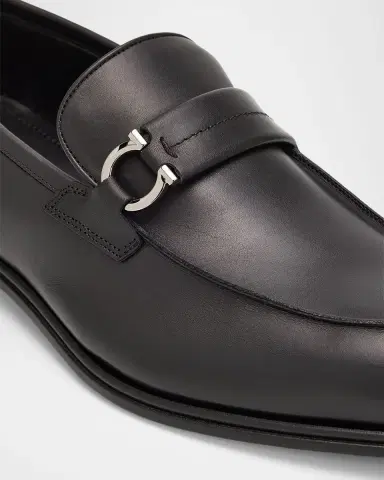 Ferragamo Men's Turner Side-Gancini Leather Loafers | Thumbnail 5