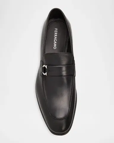 Ferragamo Men's Turner Side-Gancini Leather Loafers | Thumbnail 6