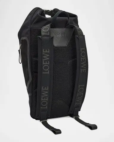Loewe Men's Flex Roll-Top Canvas & Suede Backpack | Thumbnail 3 Loewe Men's Flex Roll-Top Canvas & Suede Backpack | Thumbnail 3