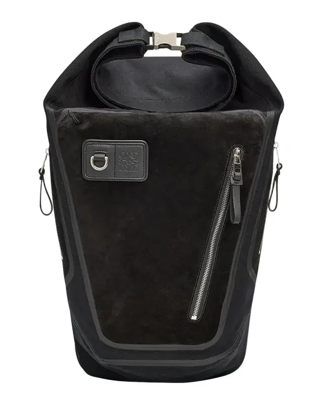 Loewe Men 's Flex Roll-Top Canvas & Suede Backpack