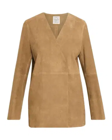TOTEME V-Neck Suede Blazer | Thumbnail 1