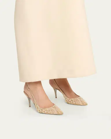 René Caovilla 80mm Embellished Net Tulle Pumps | Thumbnail 2