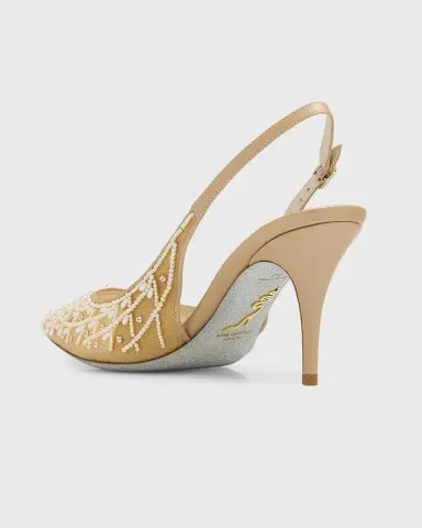 René Caovilla 80mm Embellished Net Tulle Pumps | Thumbnail 4