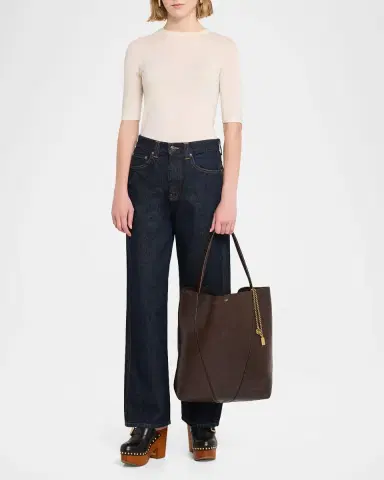 Chloé Spin Grained Leather Tote Bag | Thumbnail 5 Chloé Spin Grained Leather Tote Bag | Thumbnail 5