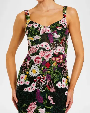 Mac Duggal Floral-Embroidered Mermaid Gown | Thumbnail 4