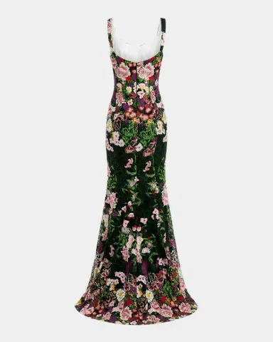 Mac Duggal Floral-Embroidered Mermaid Gown | Thumbnail 5