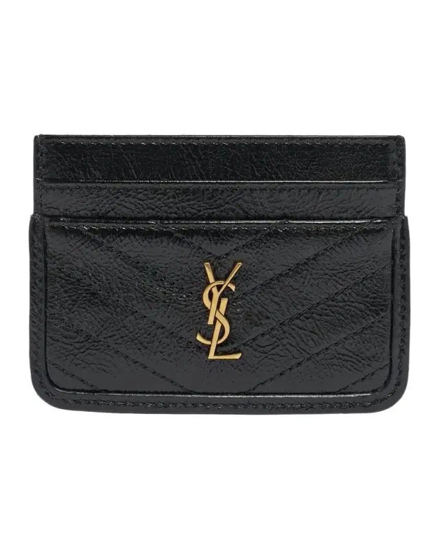 Saint Laurent YSL Quilted Leather Card Holder