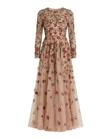 Mac Duggal Sequin Floral Applique A-Line Gown | Thumbnail 1 Mac Duggal Sequin Floral Applique A-Line Gown | Thumbnail 1