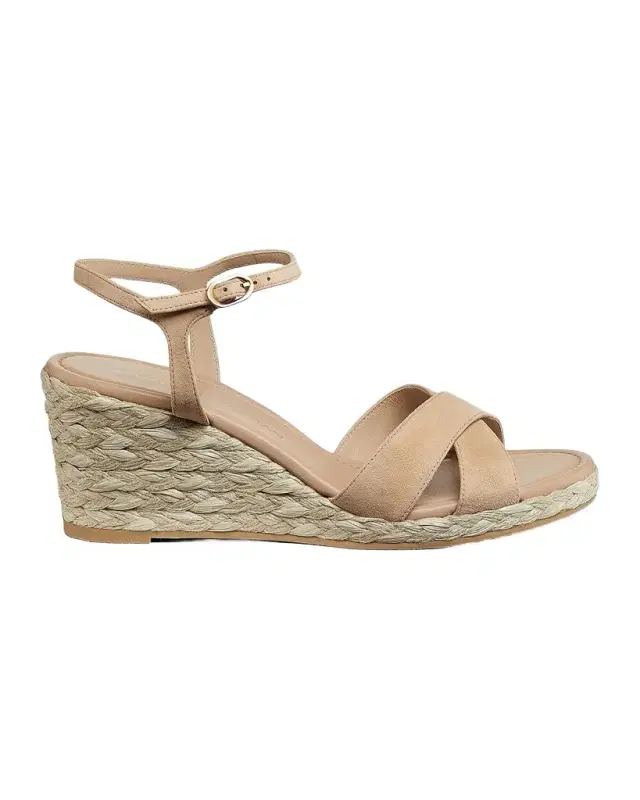 Stuart Weitzman 65mm Dayna Suede Espadrille Wedge Sandals