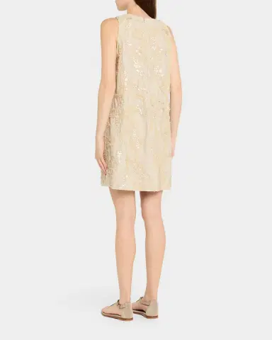 Brunello Cucinelli Dazzling Seabed Embroidered Techno Cotton Mini Dress | Thumbnail 3