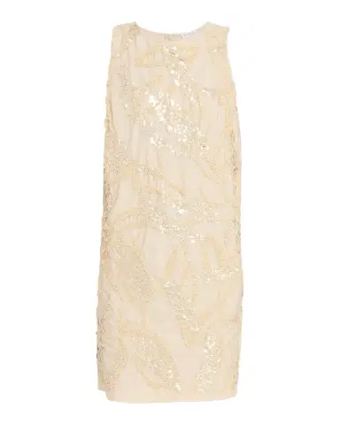 Brunello Cucinelli Dazzling Seabed Embroidered Techno Cotton Mini Dress | Thumbnail 1