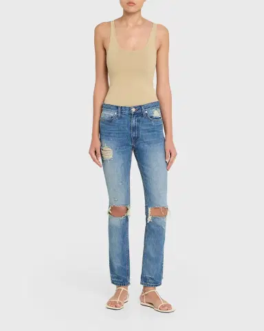 Brandon Maxwell The Riggs Distressed Crop Cigarette Jeans | Thumbnail 2