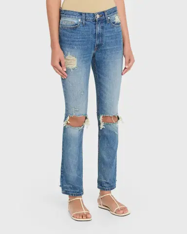 Brandon Maxwell The Riggs Distressed Crop Cigarette Jeans | Thumbnail 4