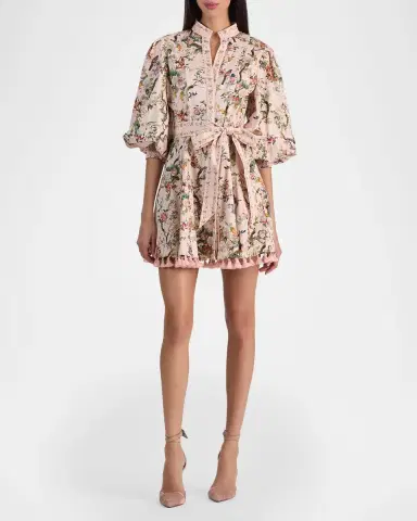ALICE + OLIVIA Lucy Belted Mini Shirtdress | Thumbnail 2