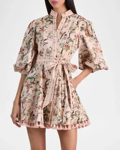 ALICE + OLIVIA Lucy Belted Mini Shirtdress | Thumbnail 4