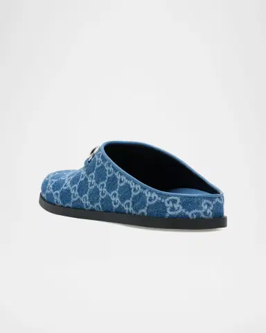 Gucci GG Denim Mules with Horsebit | Thumbnail 4 Gucci GG Denim Mules with Horsebit | Thumbnail 4