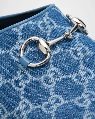 Gucci GG Denim Mules with Horsebit | Thumbnail 5 Gucci GG Denim Mules with Horsebit | Thumbnail 5