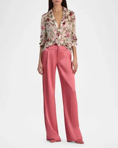 ALICE + OLIVIA Eloise Button-Front Blouse | Thumbnail 2
