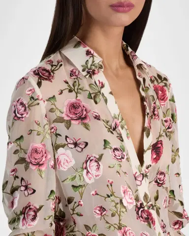 ALICE + OLIVIA Eloise Button-Front Blouse | Thumbnail 5