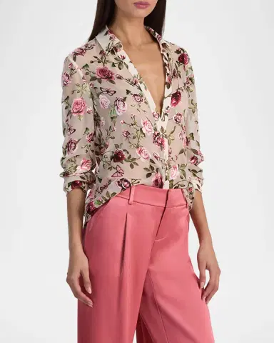 ALICE + OLIVIA Eloise Button-Front Blouse | Thumbnail 6