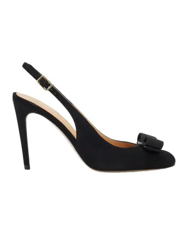 Ferragamo 95mm Vibily Bow Suede Slingback Pumps | Thumbnail 1 Ferragamo 95mm Vibily Bow Suede Slingback Pumps | Thumbnail 1
