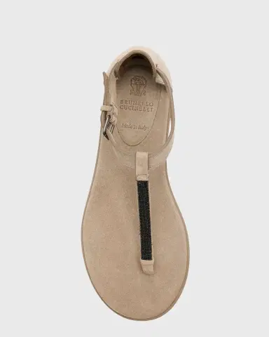 Brunello Cucinelli Suede Monili Sandals | Thumbnail 6 Brunello Cucinelli Suede Monili Sandals | Thumbnail 6