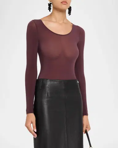 Wolford Buenos Aires Long-Sleeve Semi-Sheer Bodysuit | Thumbnail 4 Wolford Buenos Aires Long-Sleeve Semi-Sheer Bodysuit | Thumbnail 4