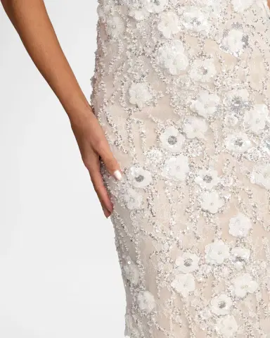 Mac Duggal Beaded Embroidery Fitted Midi-Dress | Thumbnail 4 Mac Duggal Beaded Embroidery Fitted Midi-Dress | Thumbnail 4
