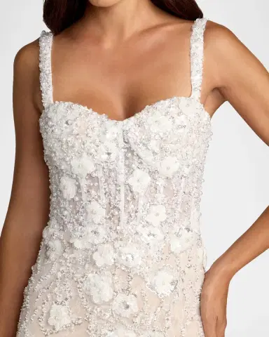 Mac Duggal Beaded Embroidery Fitted Midi-Dress | Thumbnail 5 Mac Duggal Beaded Embroidery Fitted Midi-Dress | Thumbnail 5
