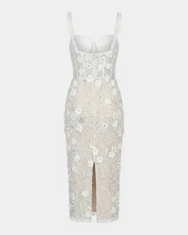 Mac Duggal Beaded Embroidery Fitted Midi-Dress | Thumbnail 6 Mac Duggal Beaded Embroidery Fitted Midi-Dress | Thumbnail 6