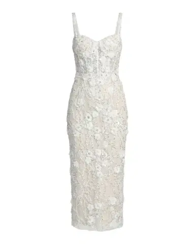 Mac Duggal Beaded Embroidery Fitted Midi-Dress | Thumbnail 1 Mac Duggal Beaded Embroidery Fitted Midi-Dress | Thumbnail 1